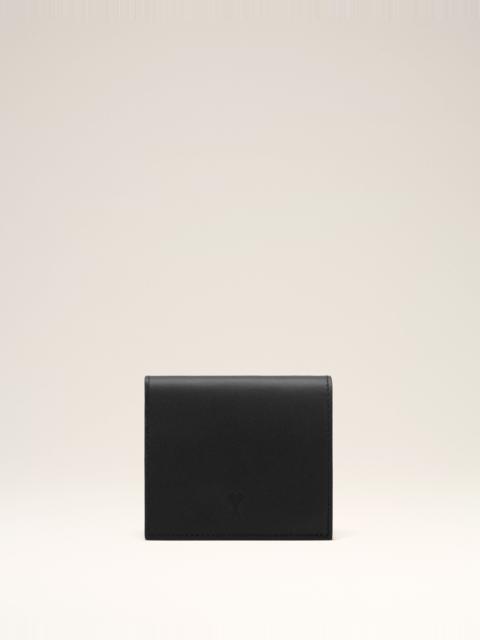 AMI Paris BLACK COWHIDE LEATHER BIFOLD WALLET WITH AMI DE COEUR