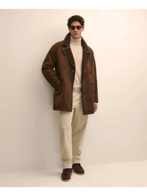 Brooks Brothers Shearling Double-Breasted Coat