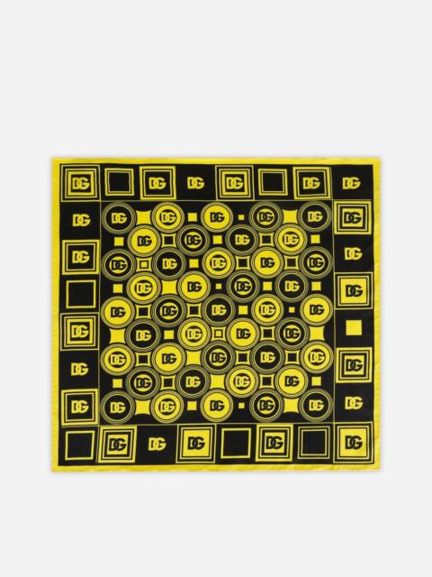 Dolce & Gabbana Twill scarf with DG logo print (50 x 50)