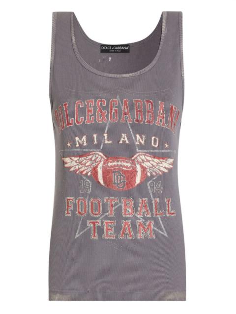 Dolce & Gabbana print-detail crew neck tank top