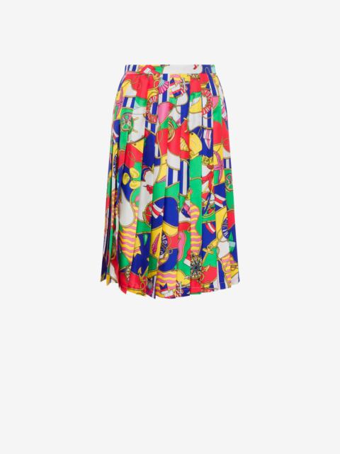 Moschino ALL-OVER NAUTICAL SILK TWILL SKIRT