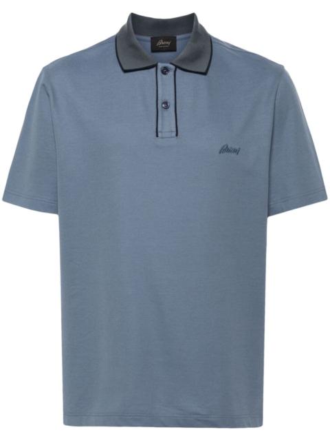 Brioni logo-embroidered polo shirt
