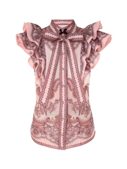 Zimmermann CRUSH FRILLED FITTED 블라우스