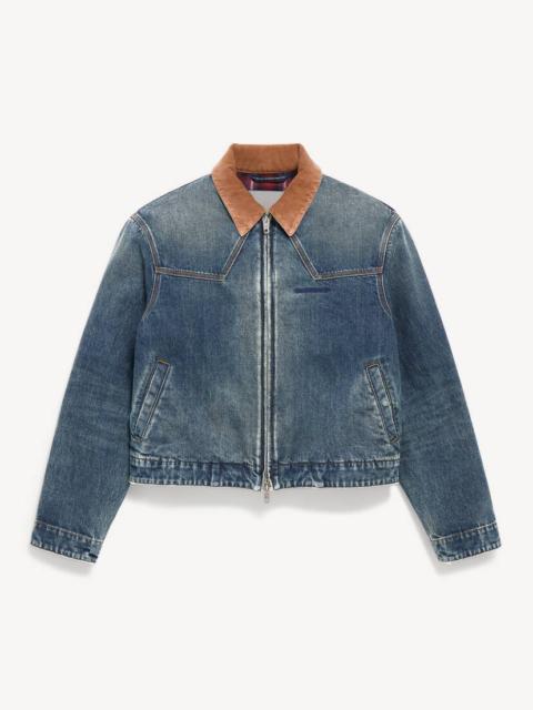 BALENCIAGA Men's Workwear Jacket in Dirty Vintage Blue