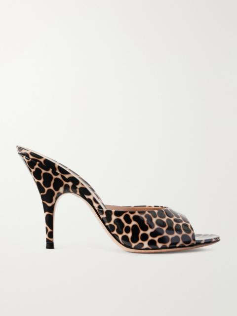 95 Leopard-print Leather Mules