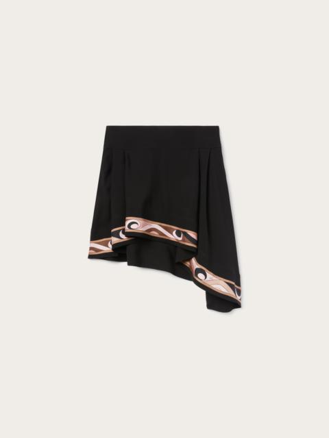 PUCCI MINI SKIRT WITH ASYMMETRICAL PRINTED HEMLINE