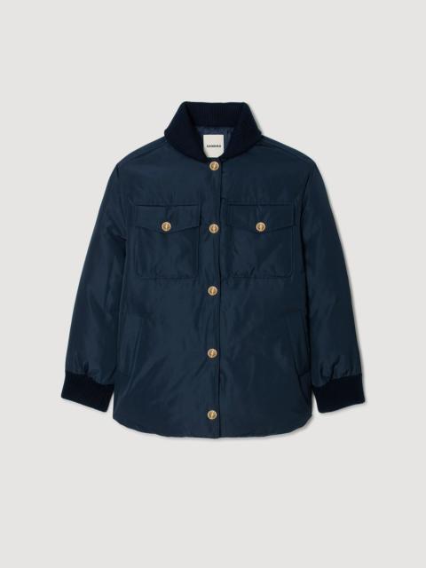 Sandro PUFFER JACKET WITH TEDDY COLLAR