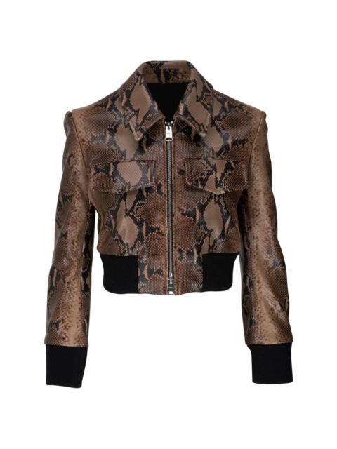 KHAITE Hector snakeskin-print biker jacket