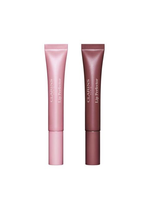 CLARINS Lip Perfector Shimmer Bundle | Soft Pink Glow & Mulberry Glow Lip Gloss Set
