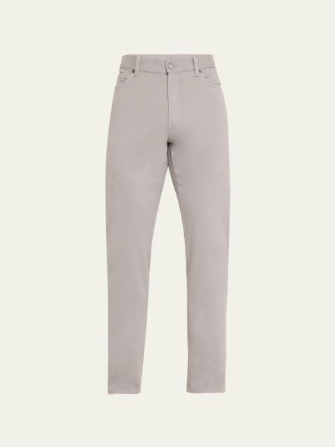Men's Blue Grey Stretch Gabardine Pants