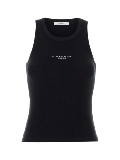 Givenchy Women Black Stretch Cotton Tank Top
