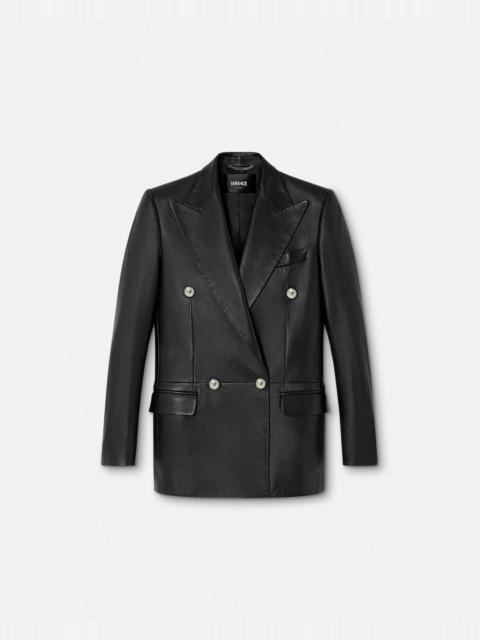 Leather Straight-Fit Masculine Blazer