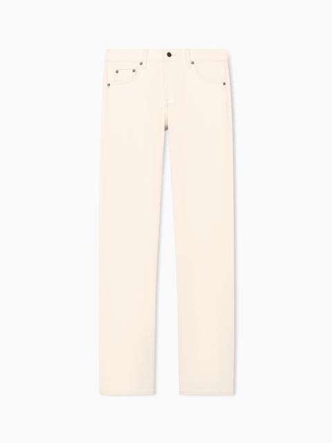EMPORIO ARMANI FIVE-POCKET COTTON DENIM JEANS WITH A ZIP AND LEATHER PATCH