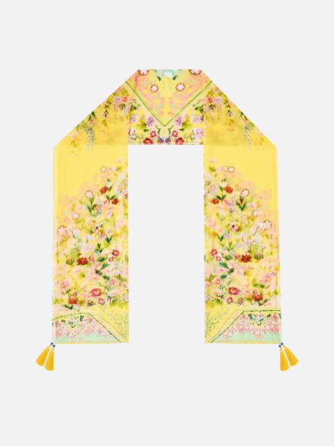 CAMILLA LONG SILK CRINKLE CHIFFON SCARF