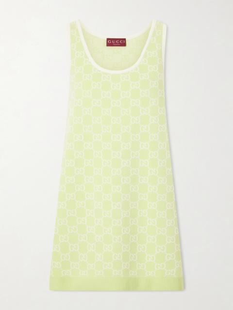 GUCCI Jacquard-knit Cotton Mini Dress