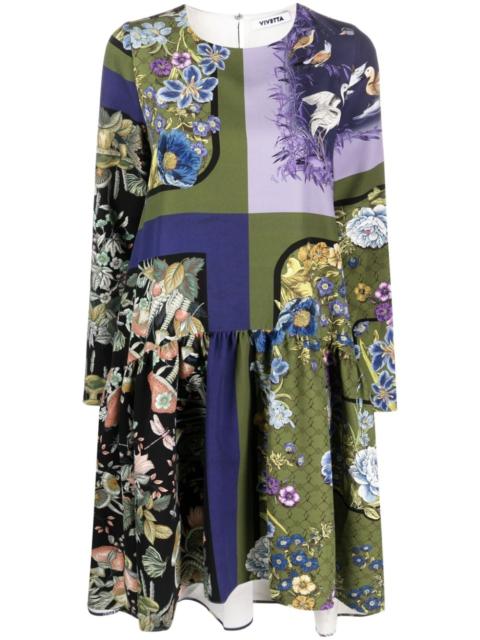 VIVETTA graphic-print tiered-skirt dress