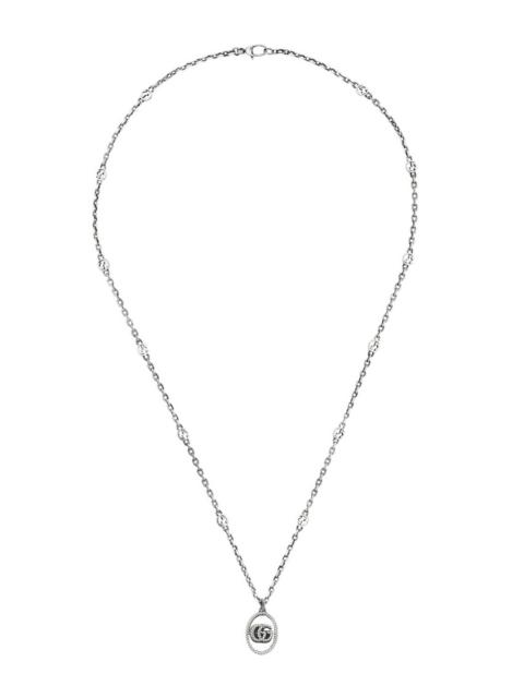 GUCCI Women's Necklace In Aged Sterling Silver With Double G Pendant - Silver