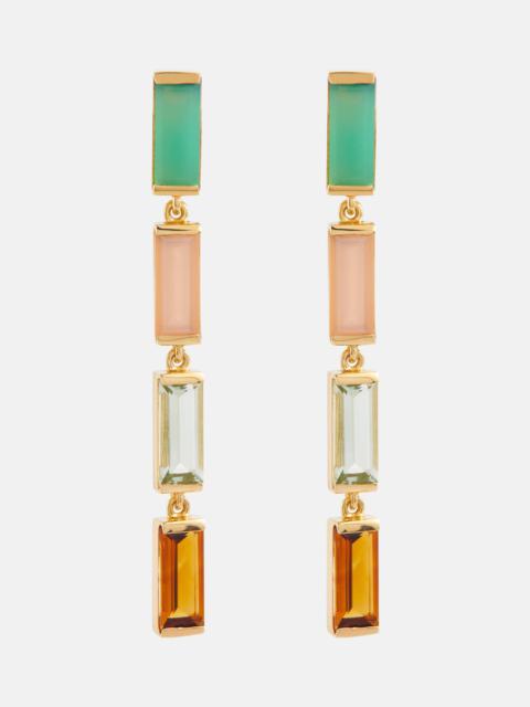 ALIITA Deco Maxi embellished 9kt gold drop earrings