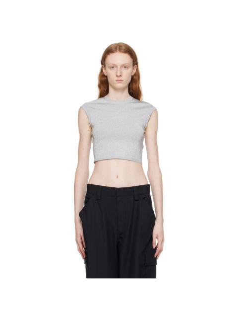 alexanderwang.t Silver Cropped T-Shirt
