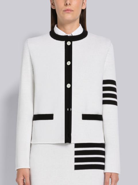 Thom Browne Double Face Merino 4-Bar Cardigan Jacket