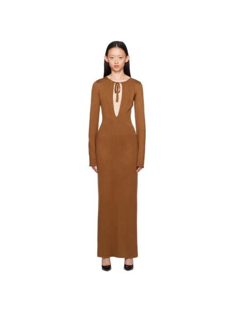 MAGDA BUTRYM Brown Keyhole Maxi Dress
