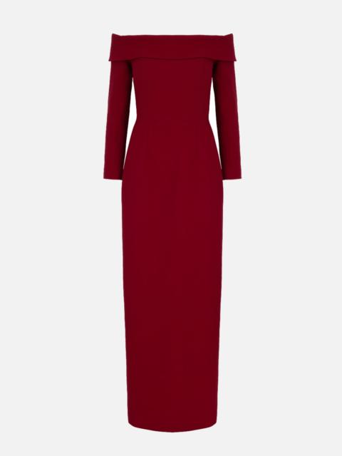 EMILIA WICKSTEAD Nosrat Dress In Cherry Red Single Wool Crepe