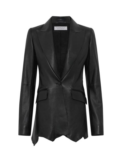 GABRIELA HEARST Sybel Raw Cut Blazer in Black Soft Leather