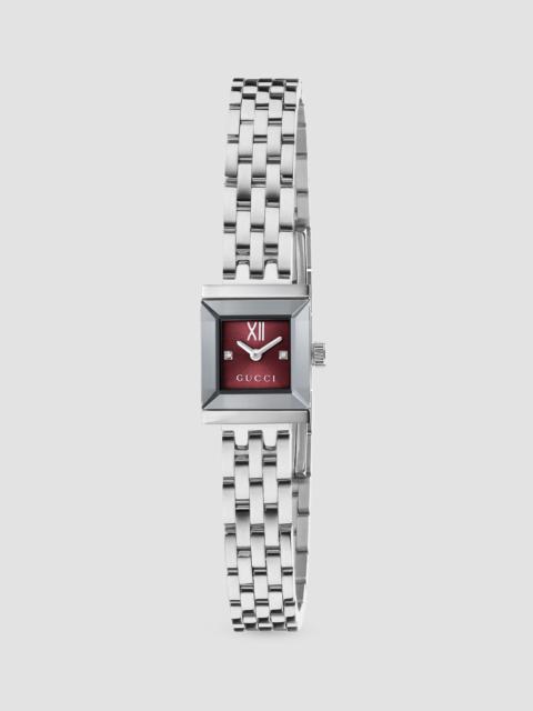GUCCI Women's G-Frame Stainless Steel & 0.005 TCW Diamond Bracelet Watch/14MM x 18MM - Red Burgundy Steel