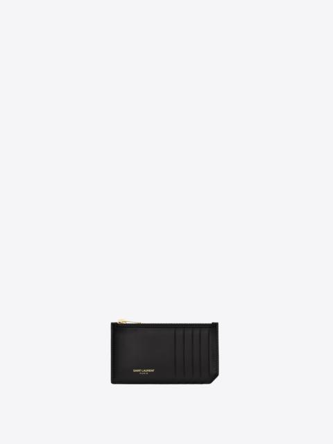 SAINT LAURENT fragments zipped card case in smooth leather