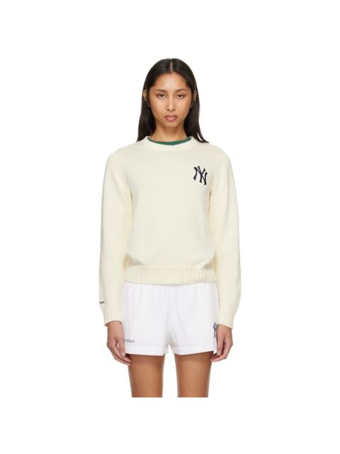 Sporty & Rich Off-White Heritage Yankees Serif Knitted Sweater