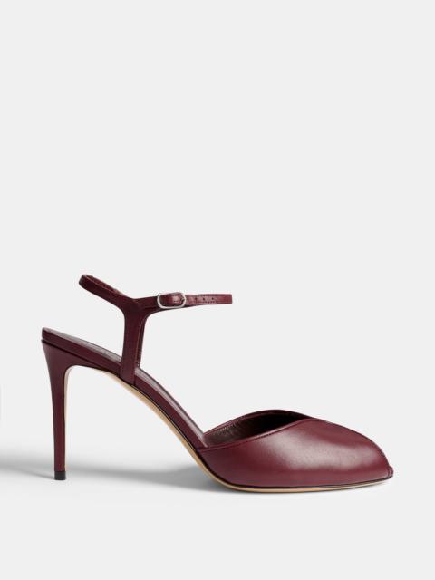 LE MONDE BÉRYL Valetta Peep Toe / Burgundy Leather