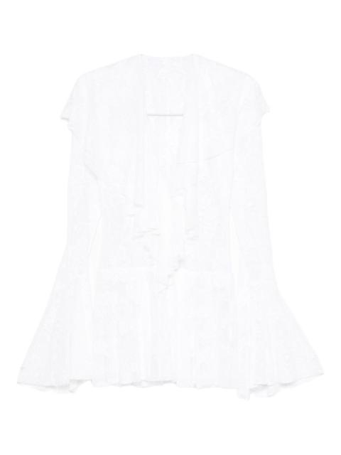 NORMA KAMALI ruffled long-sleeve mini dress