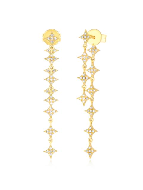 EF Collection 14K Yellow Gold Diamond Drop Earrings
