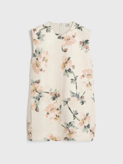 Double-faced leather top washed floral
