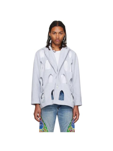 WHO DECIDES WAR Gray Stained Glass Blazer