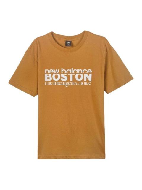 New Balance Boston Print Tee 'Orange White' AMT23308-RIL