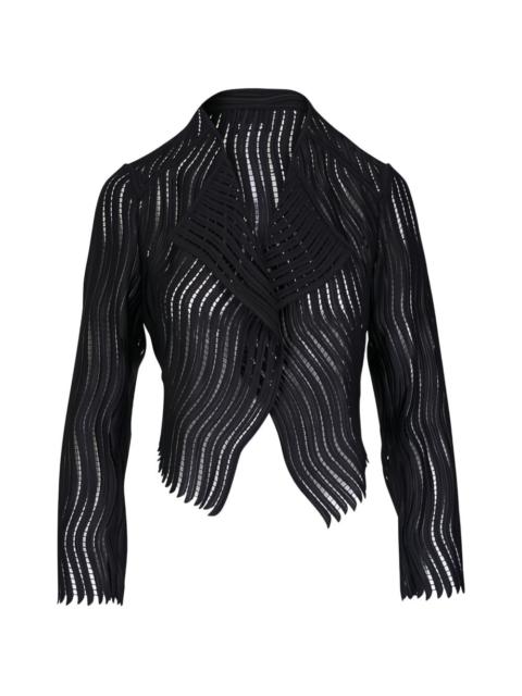 AKRIS Ariel open-knit cropped jacket