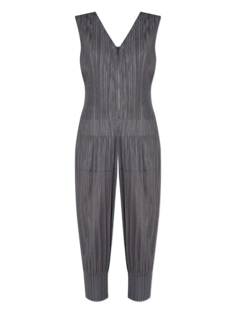 Pleats Please Issey Miyake zip pleated jumpsuit