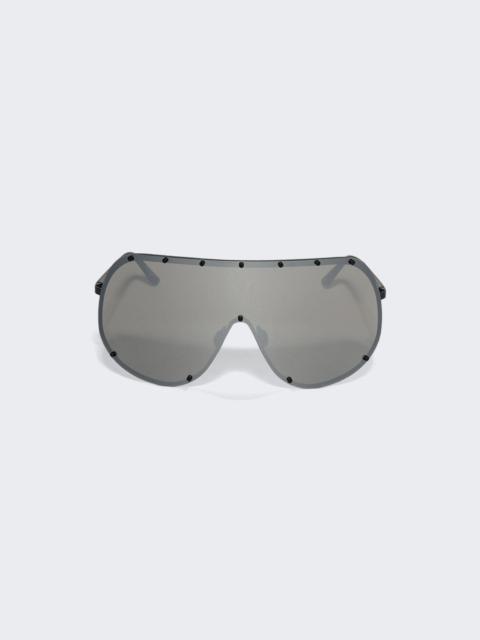 Rick Owens Shield Sunglasses Black And Silver