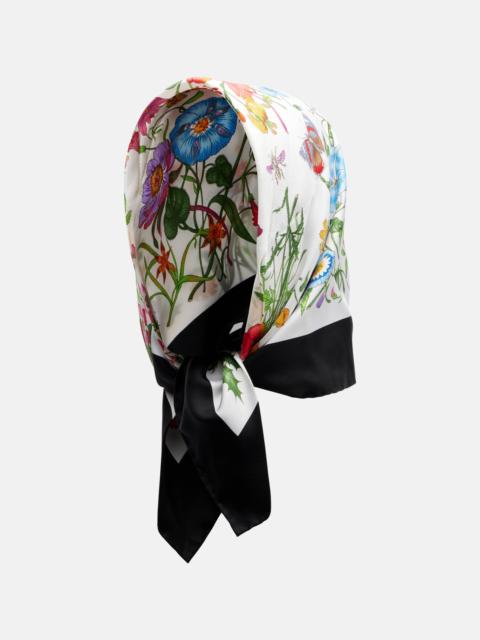 GUCCI Floral silk twill scarf