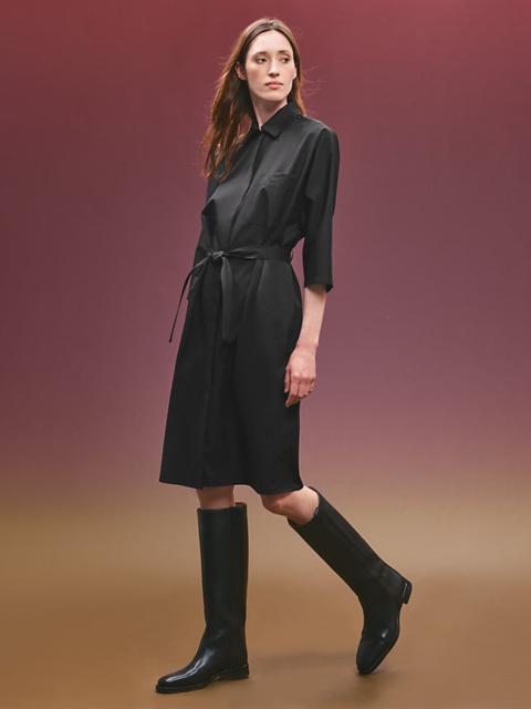 Hermès Belted long-sleeve dress