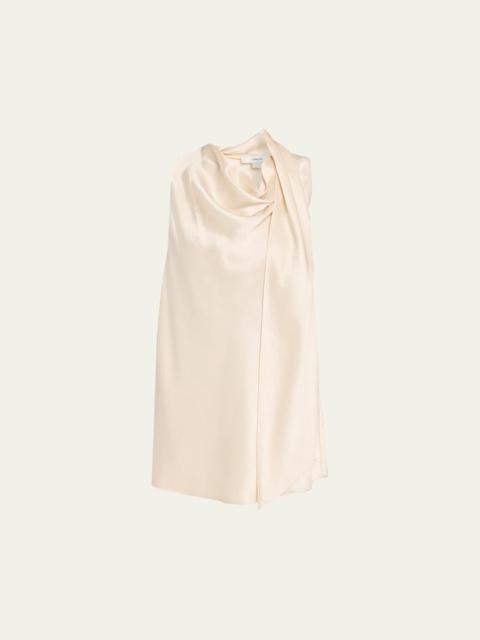 Sleeveless Satin Scarf Top