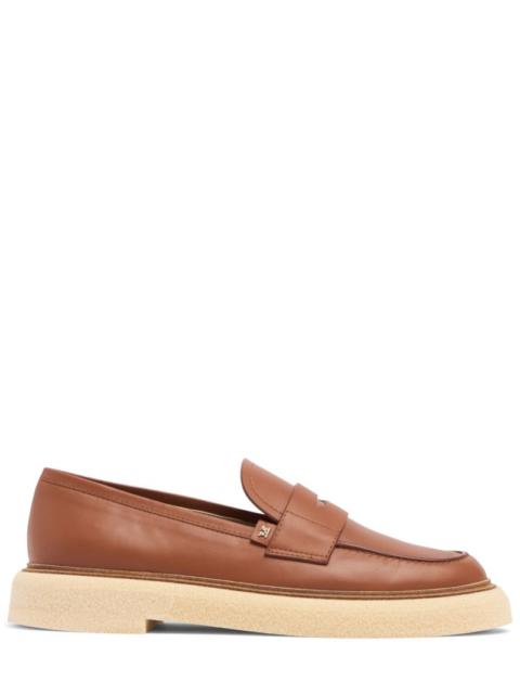 Max Mara 30mm Rough leather loafers