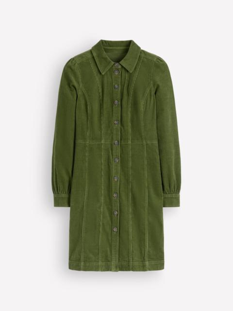 BODEN Rhoda Cord Short Dress-Forest Green