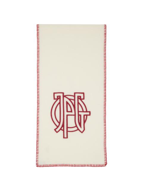 Jean Paul Gaultier Off-White Wool Stitch Scarf