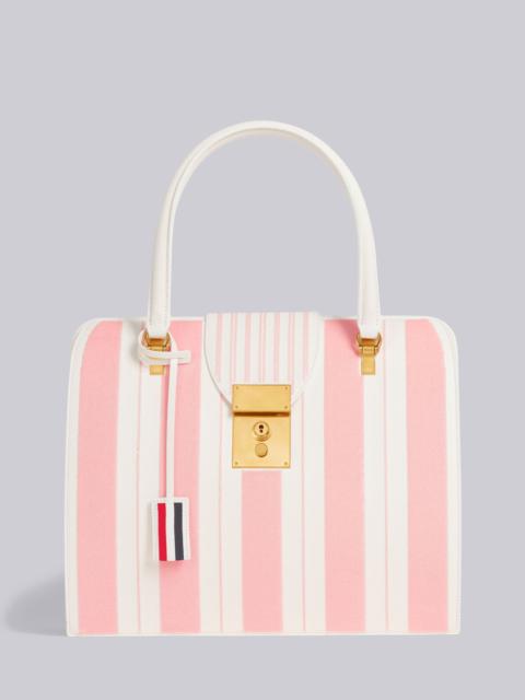 Thom Browne Light Pink Pebble Grain Leather Sequin Stripe Embroidery Mrs. Thom Bag