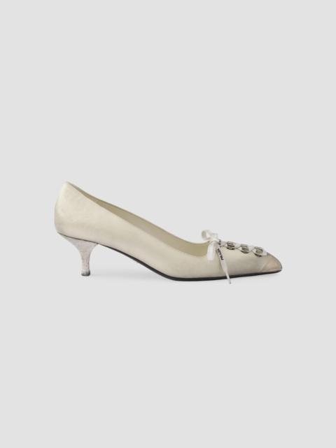 Prada Women's Antiqued Leather Pumps - Beige Khaki