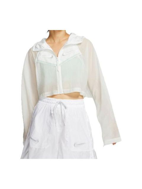 (WMNS) Nike Sportswear Jacket Coat 'White Green' CT0765-083