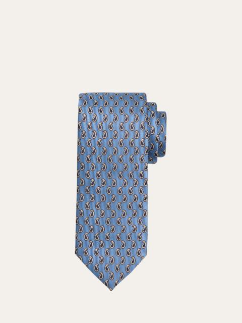 Brioni Men's Micro-Paisley Jacquard Silk Tie