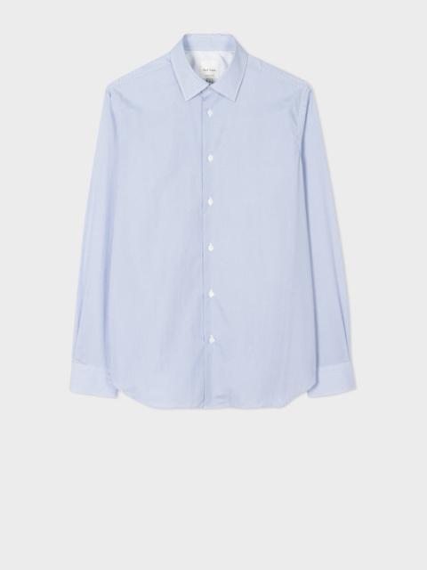 Blue 'Micro Dot' Print Cotton Shirt